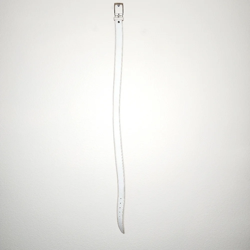 Roger Ximenez White French Calf Leather Belt